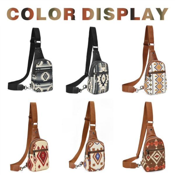 Wholesale Bohemian Ethnic Style Multi-zipper Canvas Shoulder Bags Online now