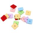 Wholesale 100pcs 20mm Hand feel Lacquer Square Biscuit Color Stacking Joy Acrylic DIY Beads Hot on Sale