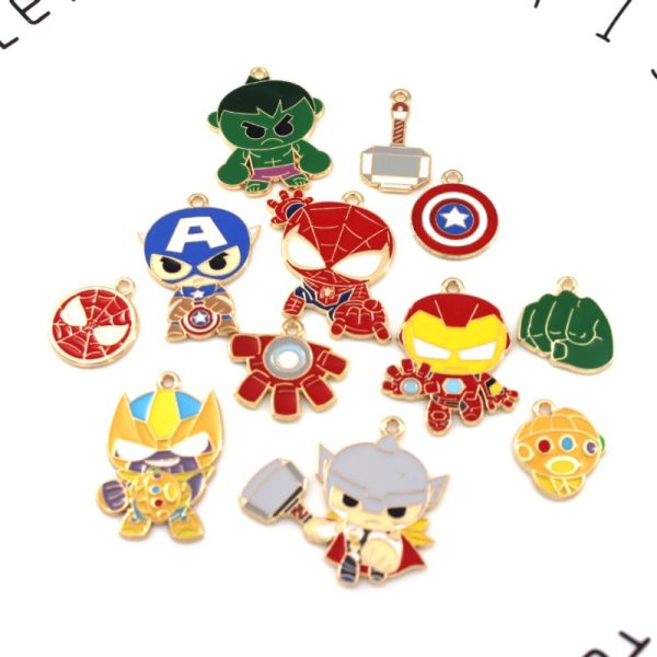 Wholesale 10pcs Cartoon DIY Alloy Oil Drop Pendant Keychain Pendant For Discount