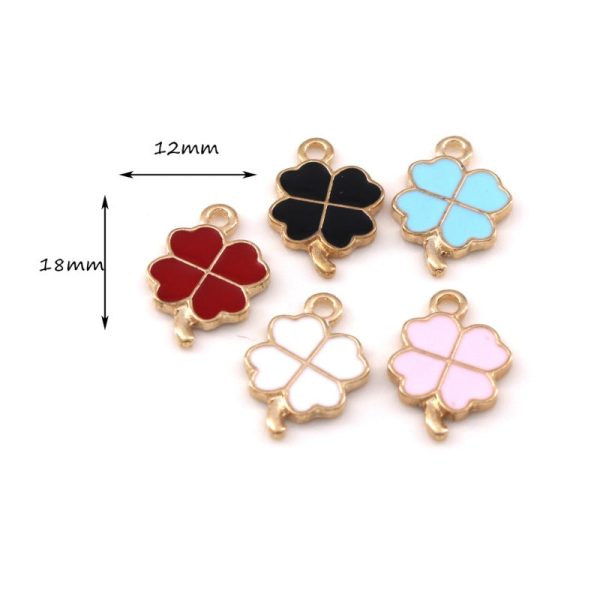 Wholesale 10pcs Four Color Lucky Clover Diy Alloy Oil Drop Pendant For Sale