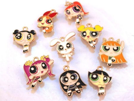 Wholesale 10pcs Creative Big Eyes Cartoon Diy Alloy Oil Drop Pendant Supply