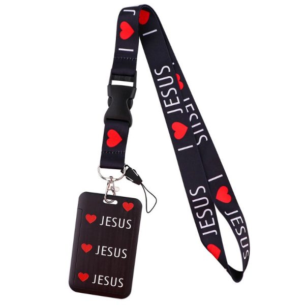 Wholesale 10pcs Jesus Mobile Phone Lanyard Fashion 2 in 1 Detachable Card Holder Online Sale