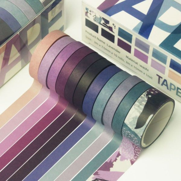 Wholesale Basic DIY Decorative Bookkeeping Tape Solid Color and Paper Tape Boxed For Cheap