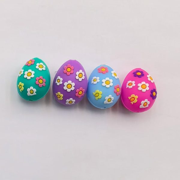 Wholesale 10pcs 3D Easter Egg Series Silicone Beads Cheap