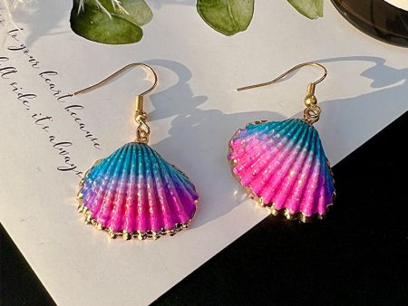 Wholesale ZA Alloy Colorful Shell Fashionable Exaggerated Personality Niche Earrings Online now