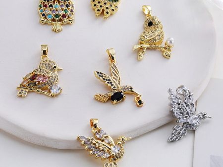 Wholesale High-grade Exquisite Bird Necklace Accessories Copper Plated Real Gold Color-preserving Pendant Discount