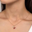 Wholesale cute rhinestone red cherry necklace Online Sale