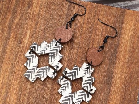 Wholesale Wooden Retro Style Natural Cork Crack Earrings Hot on Sale