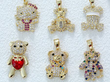 Wholesale Temperament All-match Titanium Steel Red Panda Animal Copper Plated Real Gold Micro-Inlaid Zircon Necklace Pendant Online now