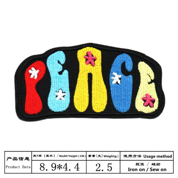 Wholesale New Badge Cloth Patch Embroidered Black and White English Cloth Patch with English Letters Rectangular Patch Online Sale