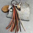 Wholesale 2pcs Bull Head Multi-color Western Tassel Style Leather Keychain Hot on Sale