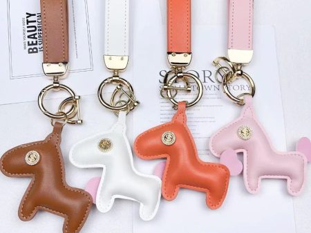 Wholesale USD Horse PU Leather Creative Car Pendant Pattern Pony Keychains Fashion