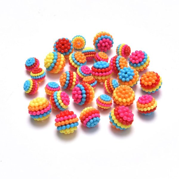 Wholesale 100pcs ABS Imitation Pearl Straight Hole Colorful Bayberry Rainbow Color Children s DIY Beads For Sale