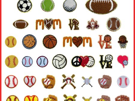 Wholesale 10pcs Baseball Softball Volleyball Blue Ball Football Towels Embroidered Patches Supply