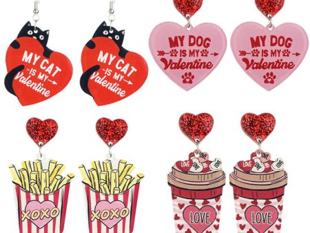 Wholesale 2pcs Acrylic Cat Food Enthusiast Lover Earrings For Cheap