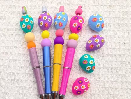 Wholesale 10pcs 3D Easter Egg Series Silicone Beads Cheap