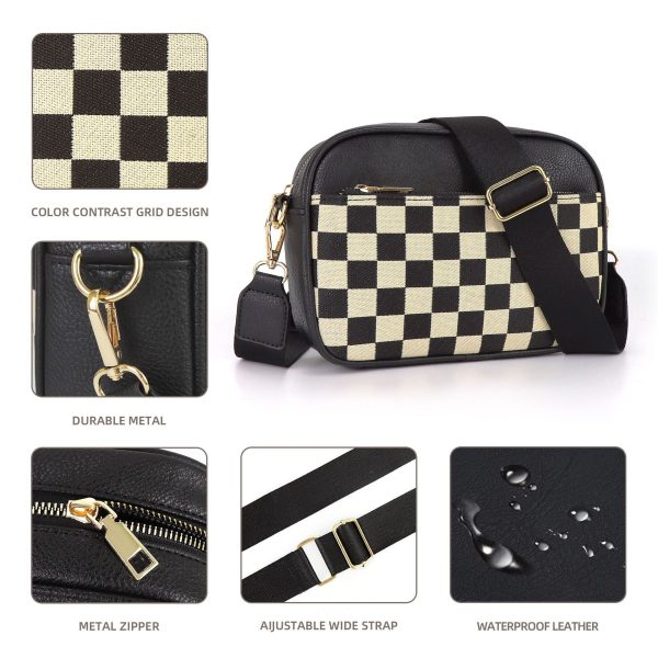 Wholesale Checkered Checkered Colorblock Zipper Shoulder Bags Online