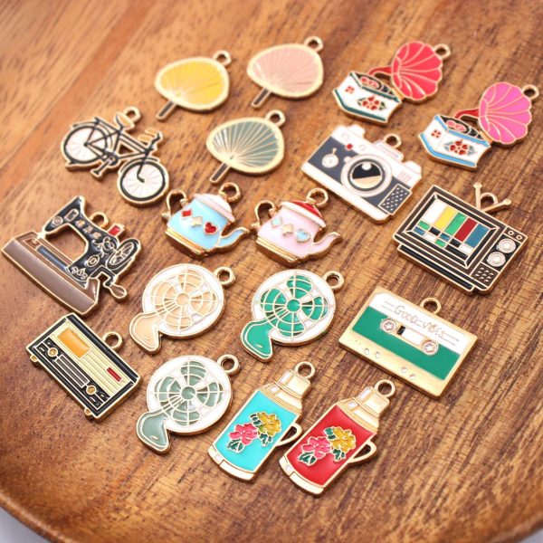 Wholesale 10pcs Nostalgic Sewing Machine Diy Alloy Oil Drop Earrings Pendant Keychain Pendant Jewelry Accessories Cheap