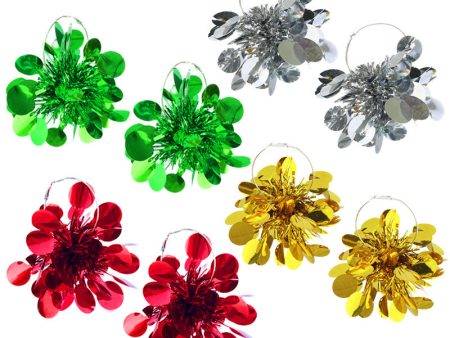 Wholesale 2 Pairs pack  Christmas Color Matching, Festive Atmosphere, Solid Color, Simple and Fashionable, Big Earrings For Cheap