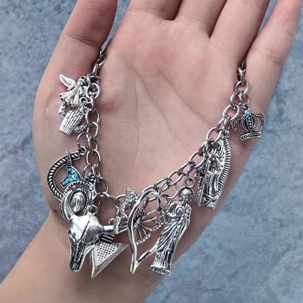 Wholesale Alloy Cross Alloy Wind Heart Exaggerated Bracelet Cheap