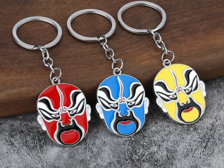 Wholesale Chinese Traditional Culture Mask Zinc Alloy Cartoon Keychains Sale