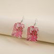 Wholesale Valentine s Day Love Dwarf Earrings Flamingo Love Semi-round Plaid Acrylic Earrings for Women Online