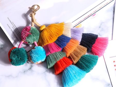 Wholesale Bohemian Tassel Pendant DIY Hand-woven Keychain Online now