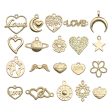 Wholesale 1 KC Gold Alloy Simulation Heart Letter Series DIY Pendant Discount