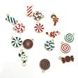 Wholesale 10pcs Christmas Candy Cane Lollipop Pendant Alloy Oil Drip Diy Pendant Sale