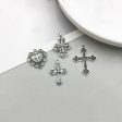 Wholesale 1 Antique Silver Alloy Cross Series Simulation Heart Cross DIY Pendant For Cheap