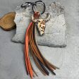 Wholesale 2pcs Bull Head Multi-color Western Tassel Style Leather Keychain Hot on Sale