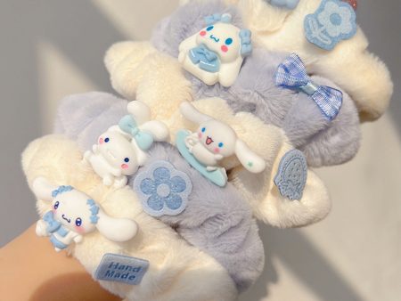 Wholesale Cute Dog Blue and White Soft Cute Plush Sweet Hair Rope Online Sale