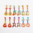 Wholesale 10pcs Music Festival Fashion Personality Rainbow Guitar Musical Instrument Earrings Hot on Sale