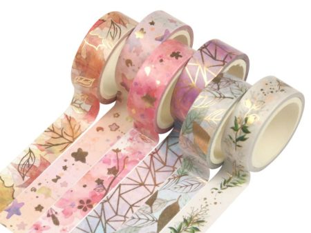 Wholesale 6-roll Set Flower Hot Stamping Tape DIY Hand Account Border Decoration Tape Hot on Sale