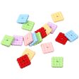 Wholesale 100pcs 20mm Hand feel Lacquer Square Biscuit Color Stacking Joy Acrylic DIY Beads Hot on Sale