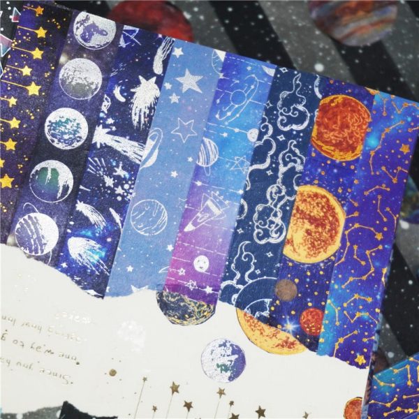 Wholesale Starry Sky Gold, Silver, Paper Tape, Planet Universe DIY Decorative Stickers Online Hot Sale