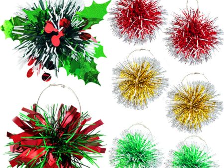 Wholesale 2 Pairs pack Christmas Atmosphere: Smoke, Christmas Tree, Fruit Plant, Snow Drop Earrings Online