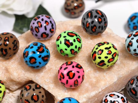 Wholesale 100pcs Autumn winter Solid Leopard Print Beads Cheap