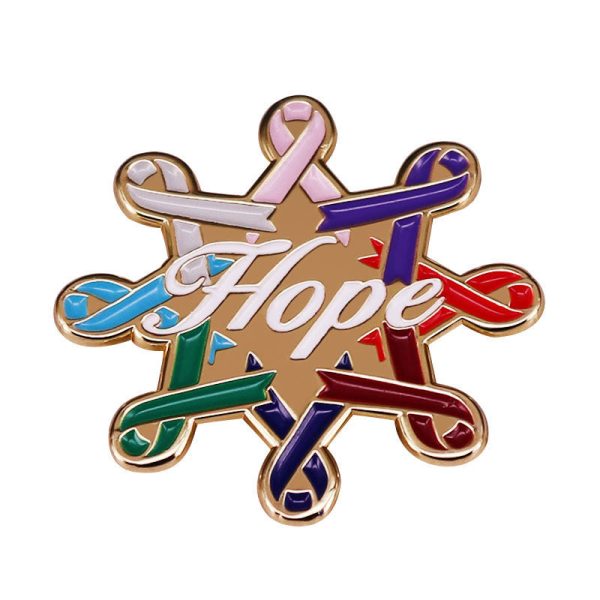 Wholesale Ribbon Faith Hope Love Health Colorful Ribbon Combination Badge Brooch Online now