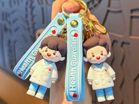 Wholesale Cartoon Doctor School Bag Pendant White Angel Doll Keychain Hot on Sale