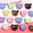 Wholesale 100pcs Acrylic Cute Cartoon Bear Head Beaded DIY Loose Beads Hot on Sale