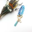 Wholesale Bright Color PU Tassel Acrylic Bracelet Keychain on Sale