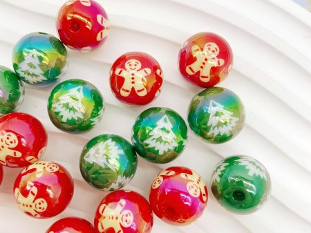 Wholesale UV Christmas Tree Gingerbread Man Acrylic DIY Balls For Cheap