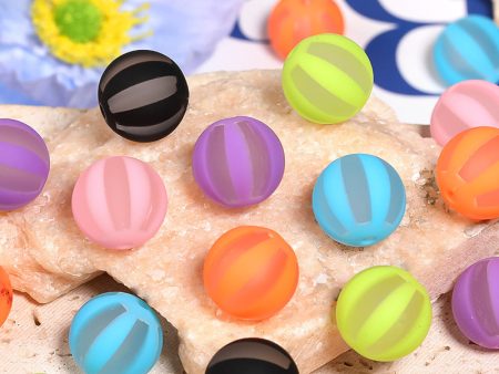 Wholesale 100pcs Matte Feel Rubber Lacquer Color Striped Acrylic DIY Beads Supply