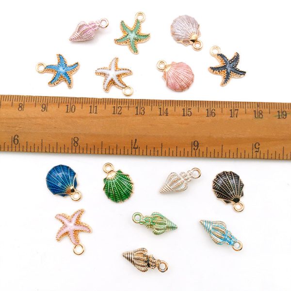 Wholesale Alloy Drip Oil Ocean Starfish Shell Pendant DIY Necklace Pendant Accessories Online Hot Sale