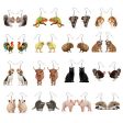 Wholesale 10pcs Rooster, Cow, Hamster, Piglet, Hedgehog, Squirrel, Rabbit, Black Cat, Puppy, Animal Earrings Online