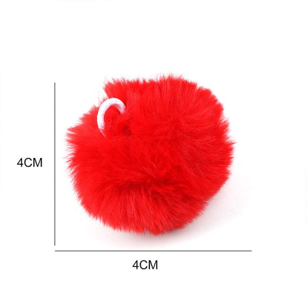 Wholesale 4cm 5pcs Fur Ball Color Faux Plush Pendant DIY Keychain For Sale