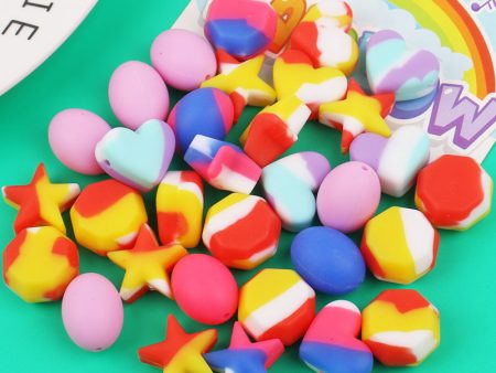 Wholesale 100pcs pack Children s Jewelry Accessories Loose Beads Food Grade Special-shaped Silicone Beads Supply