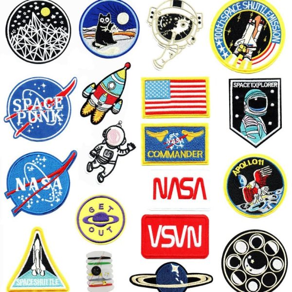 Wholesale Planet Embroidery Rocket Cloth Stickers Clothing Ironing Embroidery Stamps DIY Patch Stickers Online Sale