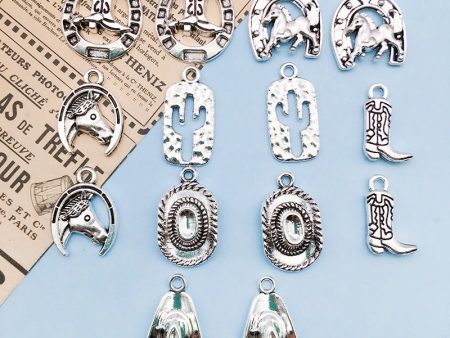 Wholesale Cowboy Collection: Silver Alloy Cowboy Hat, Cowboy Boots, Necklace, Bracelet, Pendant Hot on Sale